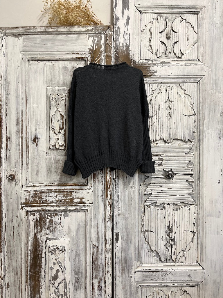 gri moher lastik kol hırka