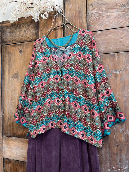ikat desen pembe şık ceket