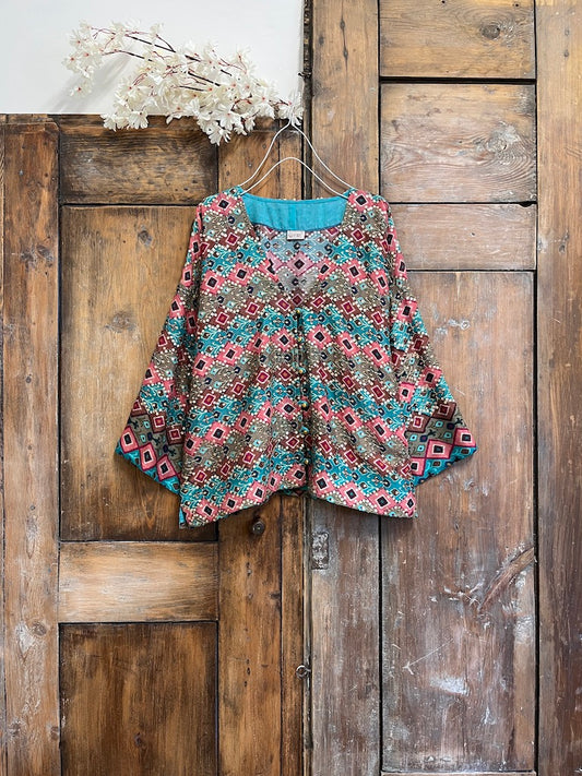 ikat desen pembe şık ceket