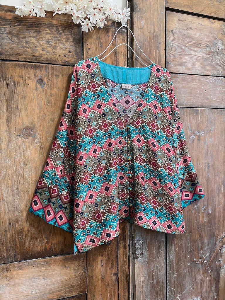ikat desen pembe şık ceket