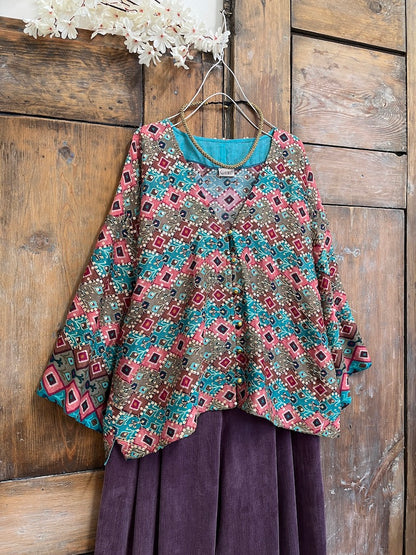 ikat desen pembe şık ceket