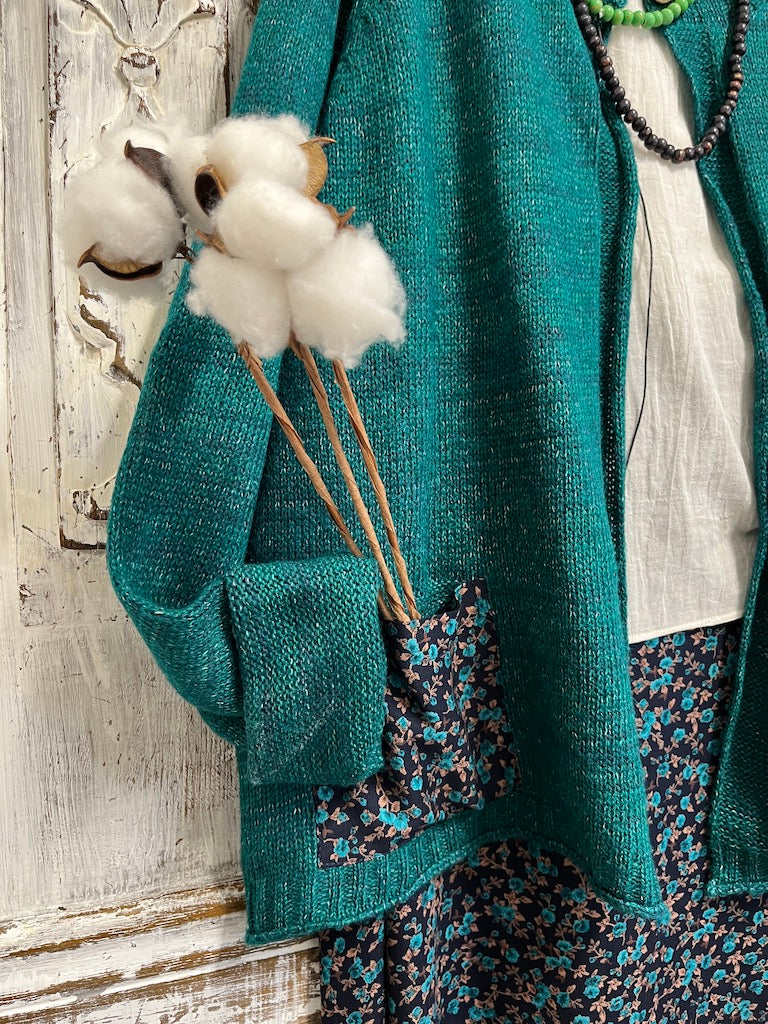 Petrol rengi moher hırka