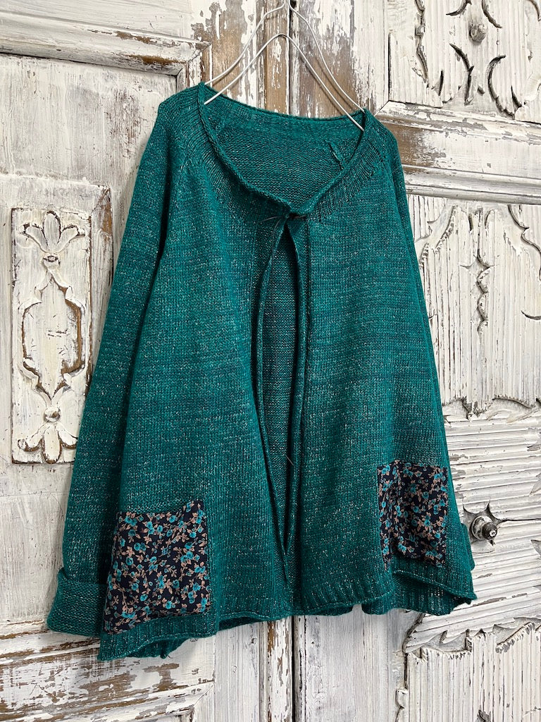 Petrol rengi moher hırka