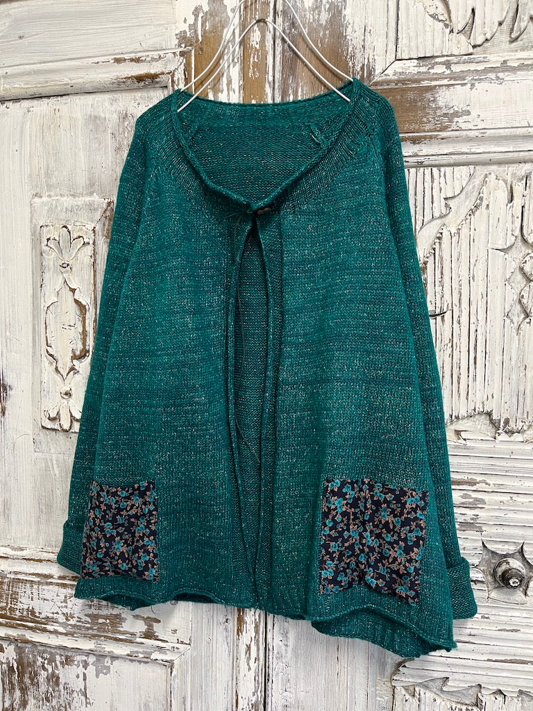 Petrol rengi moher hırka