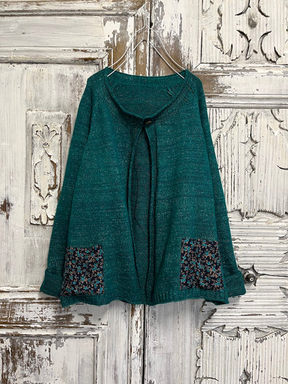 Petrol rengi moher hırka