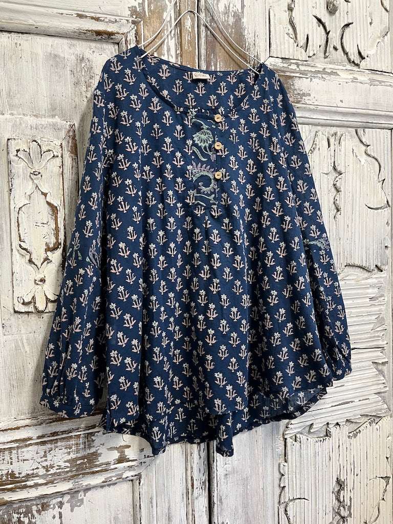 indigo bol kesim bluz