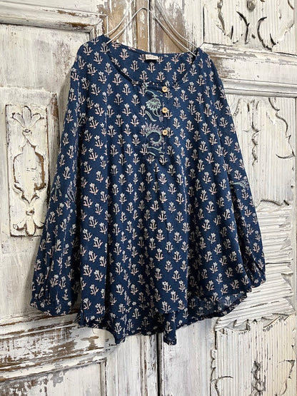 indigo bol kesim bluz