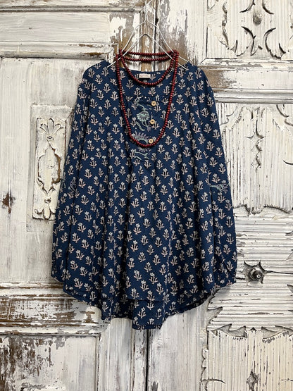 indigo bol kesim bluz