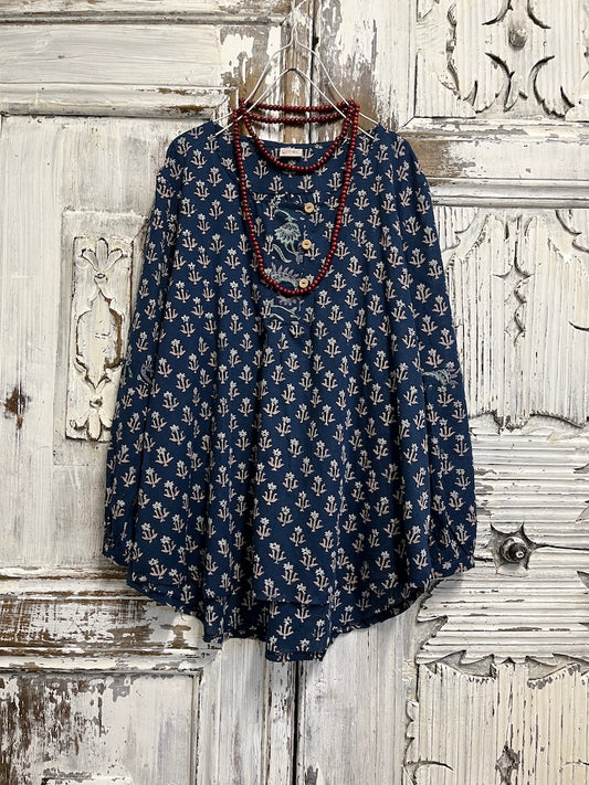 indigo bol kesim bluz