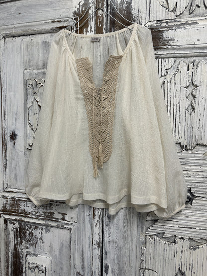 el dokuma ipek dökümlü bluz