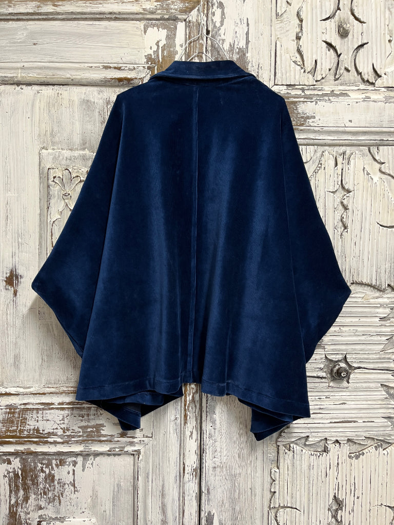 ipek manşetli lacivert kadife ceket