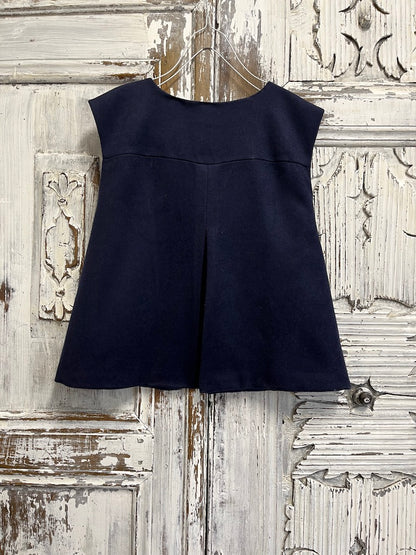 mavi desenli kadife yelek