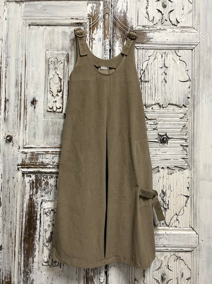 bej fitilli kadife cep detay elbise