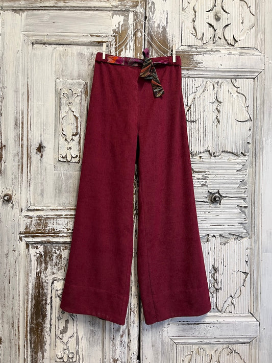 Fitilli kadife pantolon kuşağı desenli 