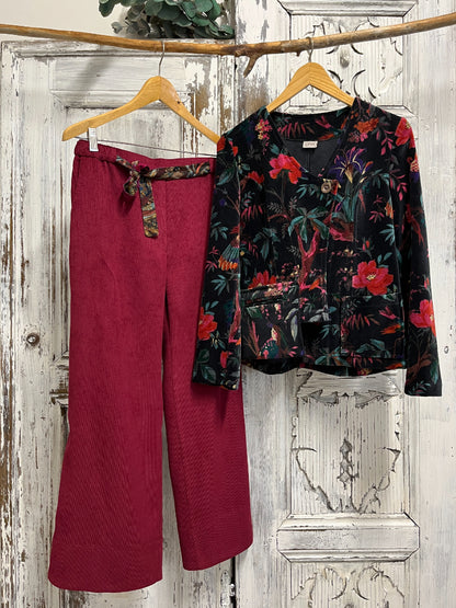 Kadife Kemer Detay Pantolon