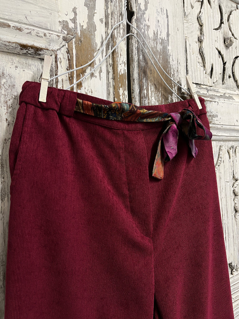 Fitilli kadife pantolon kuşağı desenli 