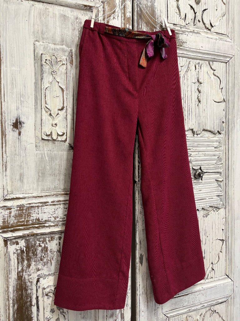 Fitilli kadife pantolon kuşağı desenli 