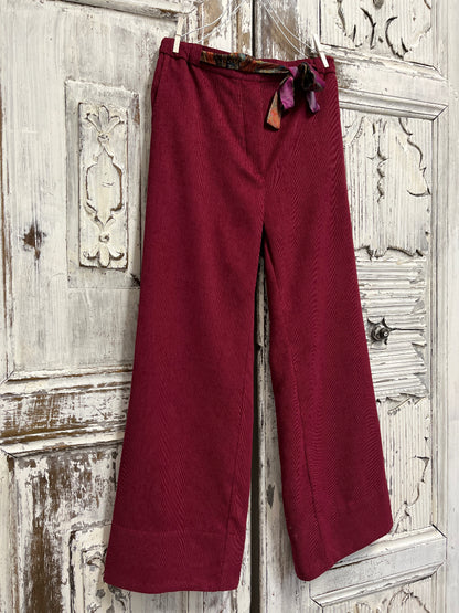 Fitilli kadife pantolon kuşağı desenli 