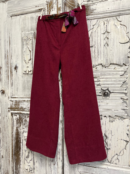 Fitilli kadife pantolon kuşağı desenli 