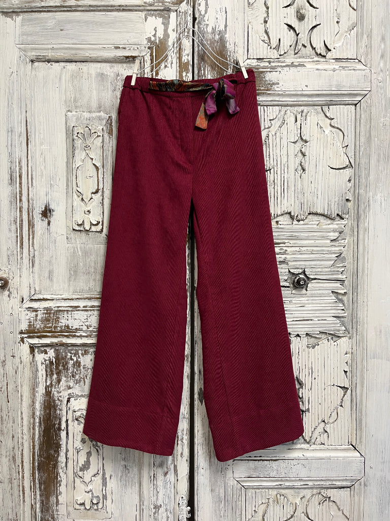 Fitilli kadife pantolon kuşağı desenli 