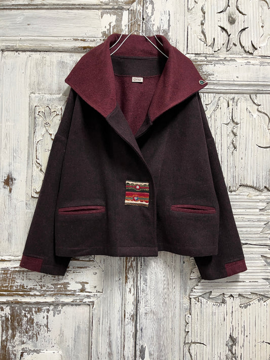 yünlü ceket el işi süslemeli