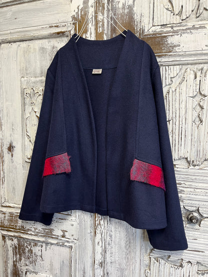 keçe süslemeli lacivert ceket