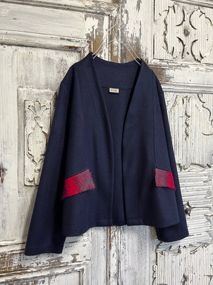 keçe süslemeli lacivert ceket