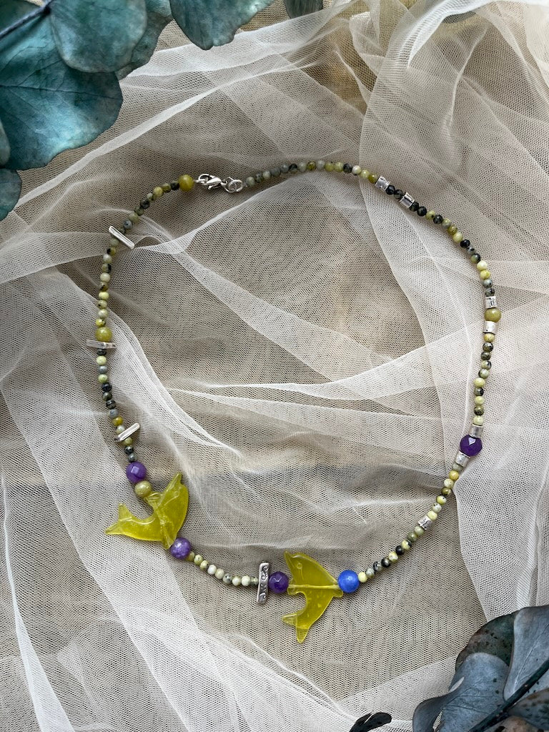 Kuş Motif Detay Kolye 