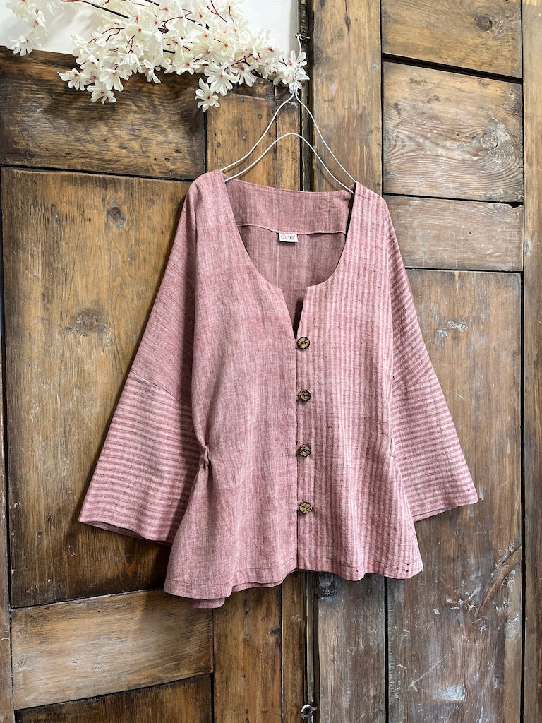 pamuk dokuma pembe ceket