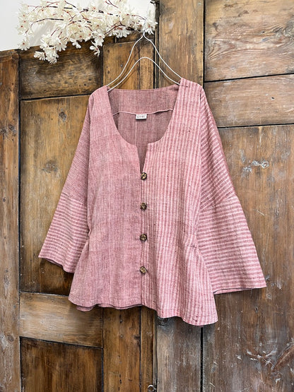 pamuk dokuma pembe ceket