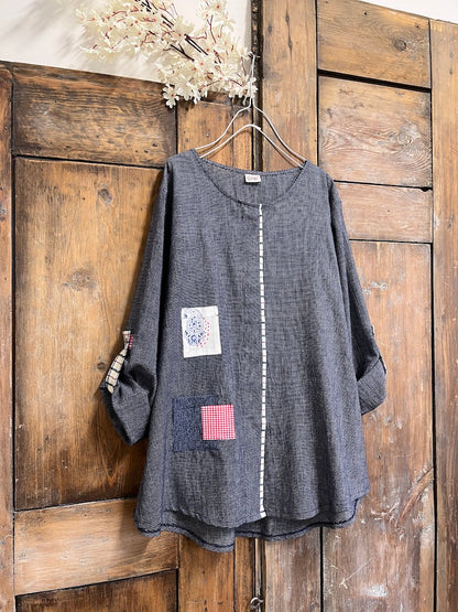 el dokuma pamuklu kareli gömlek