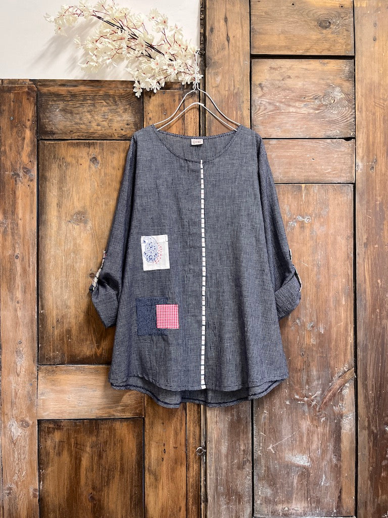 el dokuma pamuklu kareli gömlek