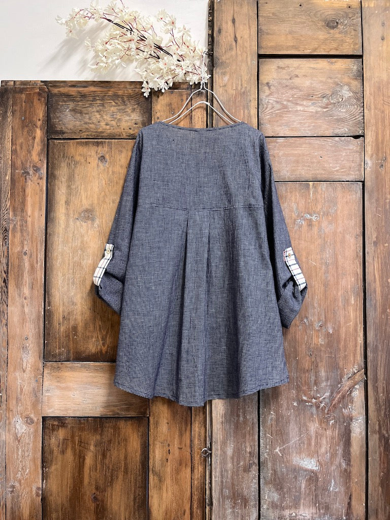 el dokuma pamuklu kareli gömlek