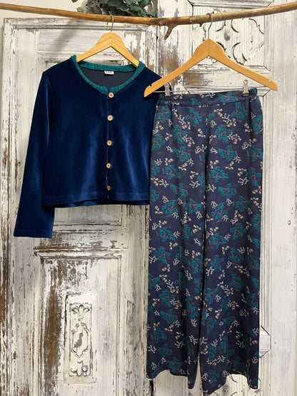 Lacivert Kadife Bolero Ceket