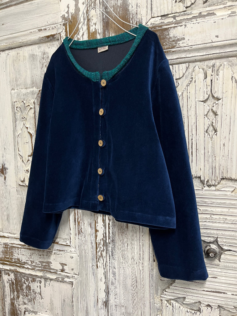 Lacivert Kadife Bolero Ceket