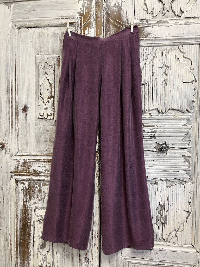mürdüm ipek plazzo pantolon