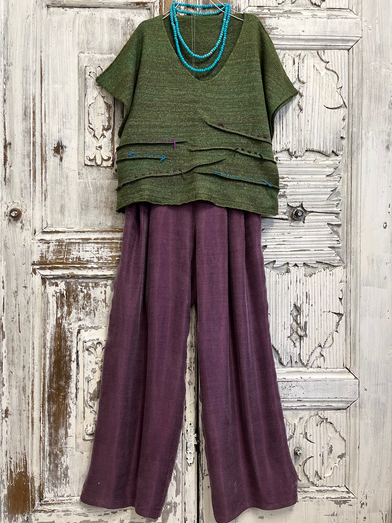 mürdüm ipek plazzo pantolon