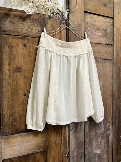 düşük omuz pamuklu bluz