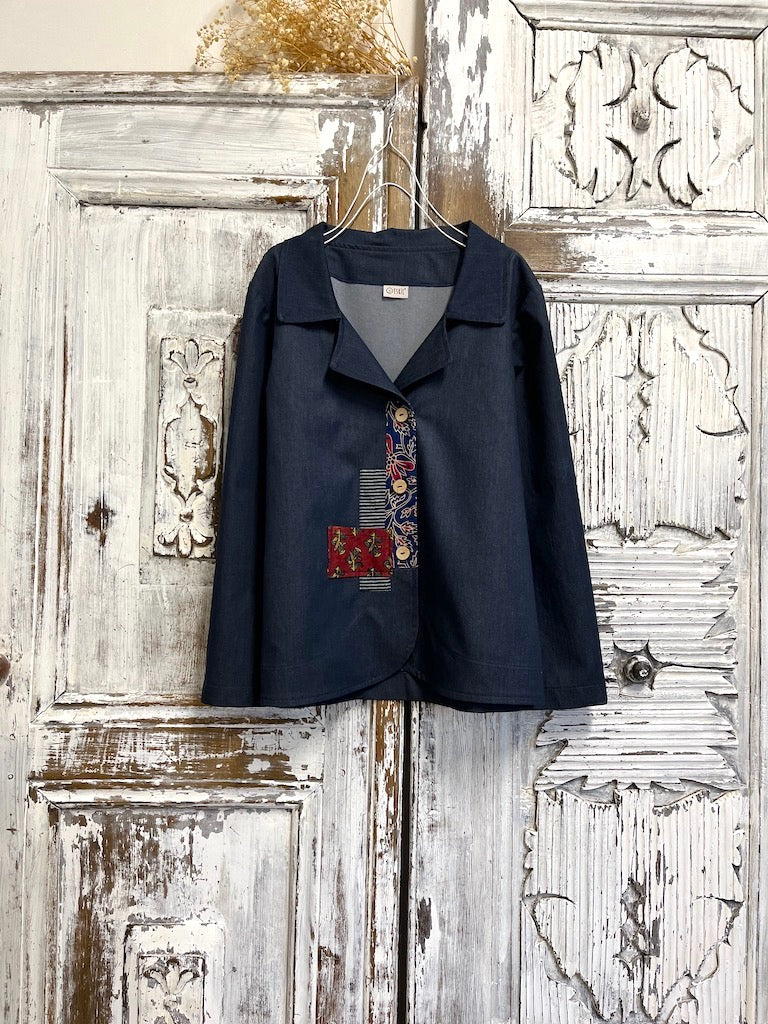 Ön Parça Detay Denim Ceket