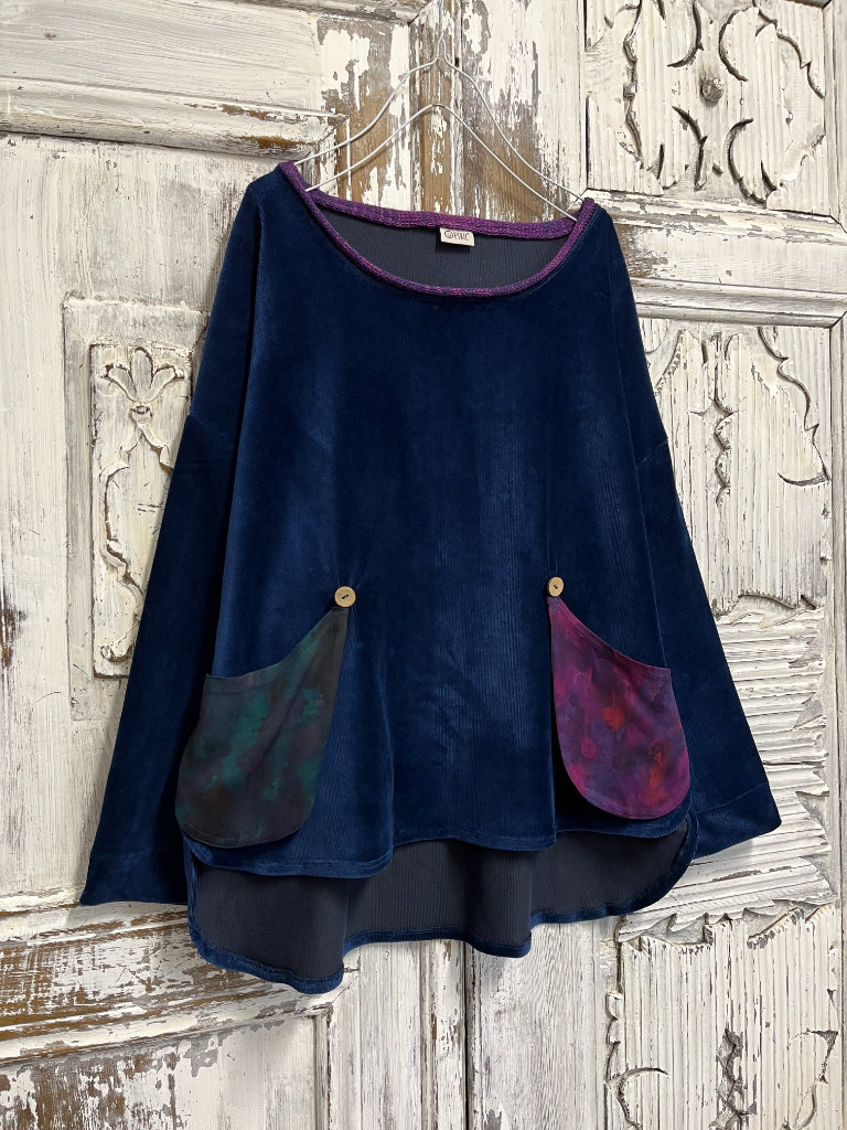 lacivert kadife bluz cepleri farklı desenli 