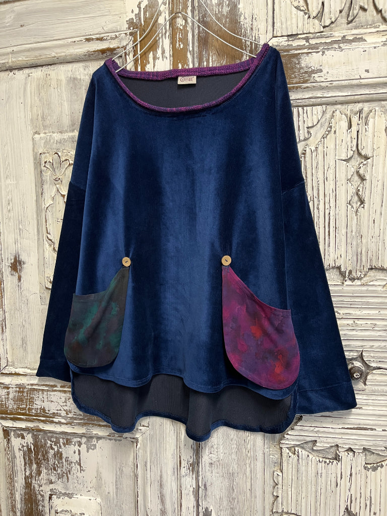 lacivert kadife bluz cepleri farklı desenli 