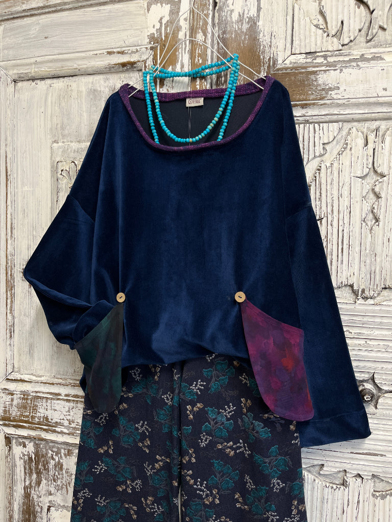 lacivert kadife bluz cepleri farklı desenli 