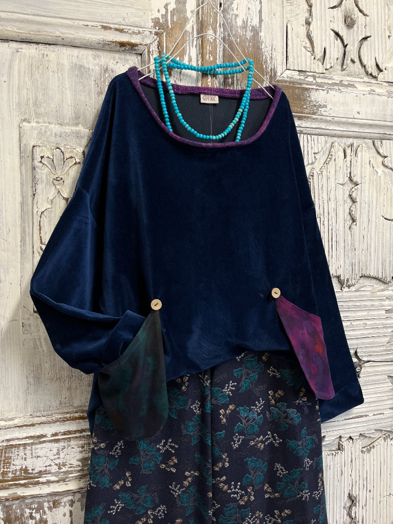 lacivert kadife bluz cepleri farklı desenli 