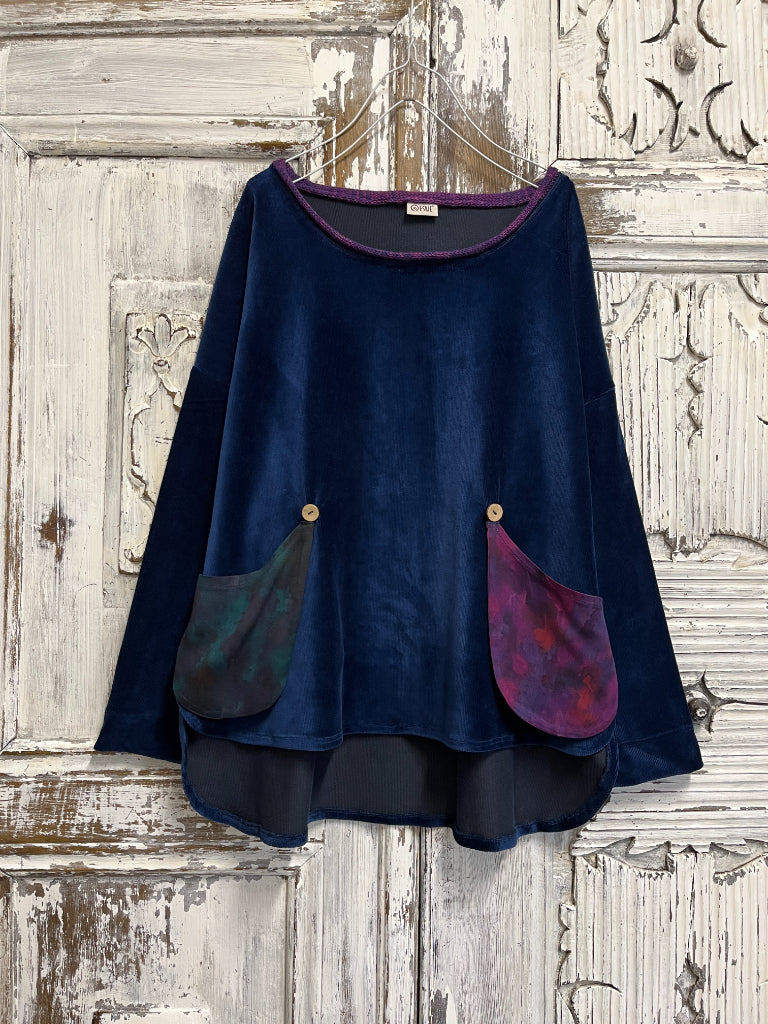 lacivert kadife bluz cepleri farklı desenli 