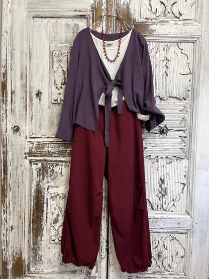 Paça Lastik Bordo Pantolon