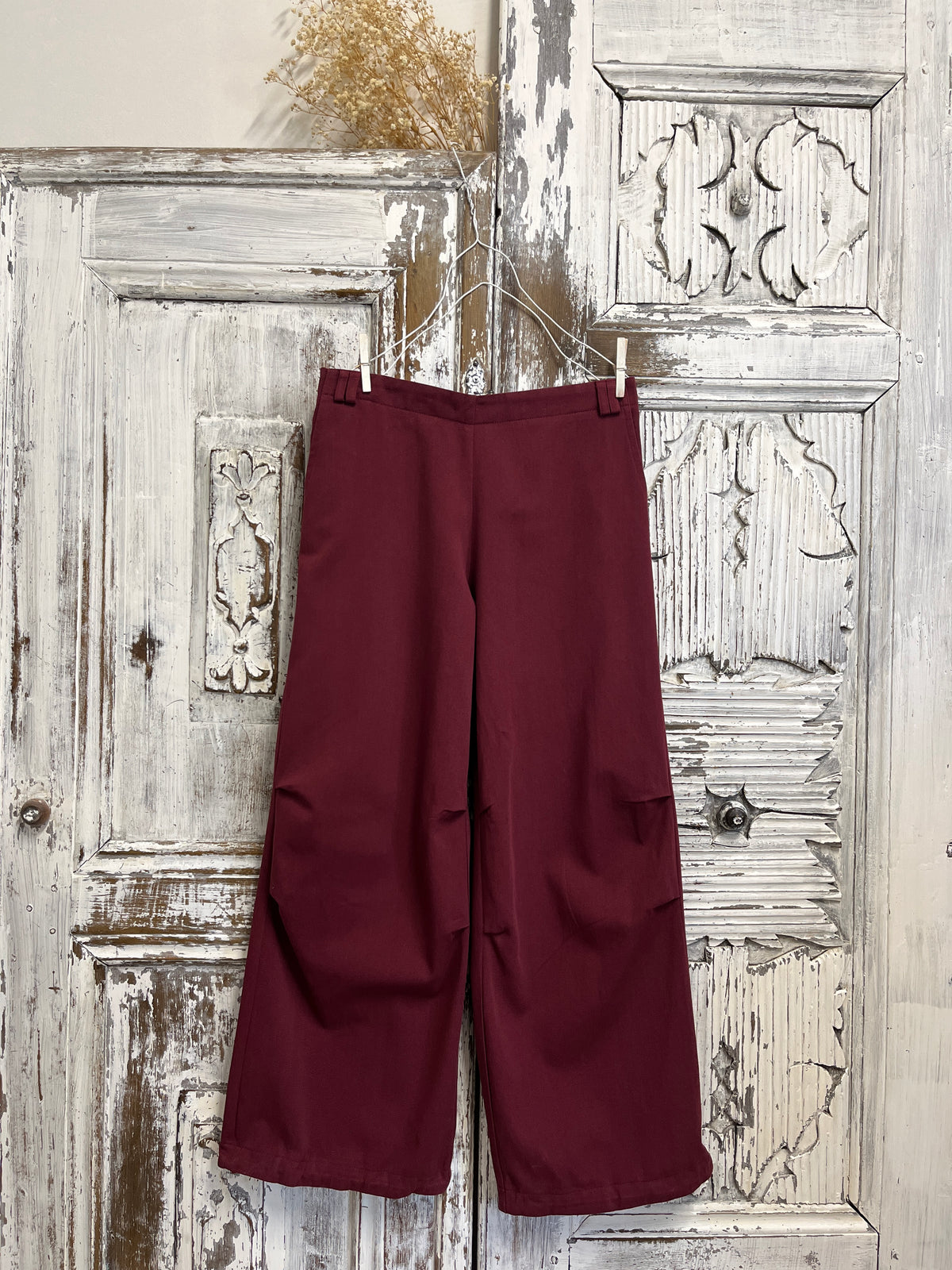 Paça Lastik Bordo Pantolon