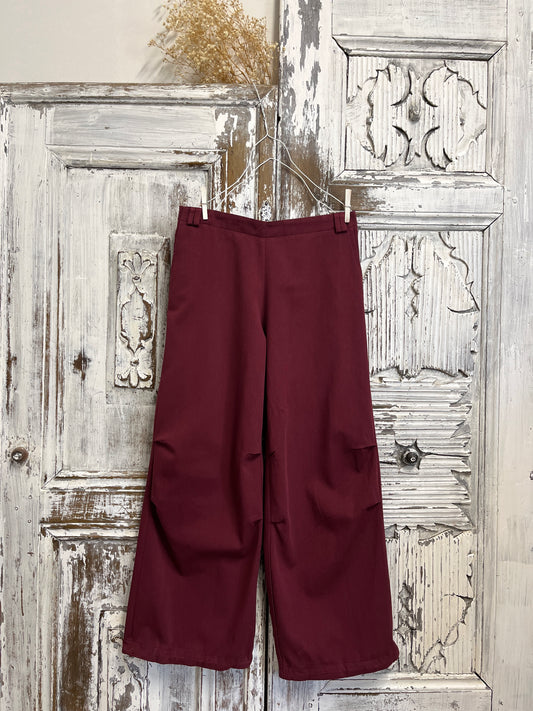 Paça Lastik Bordo Pantolon