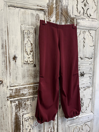 Paça Lastik Bordo Pantolon