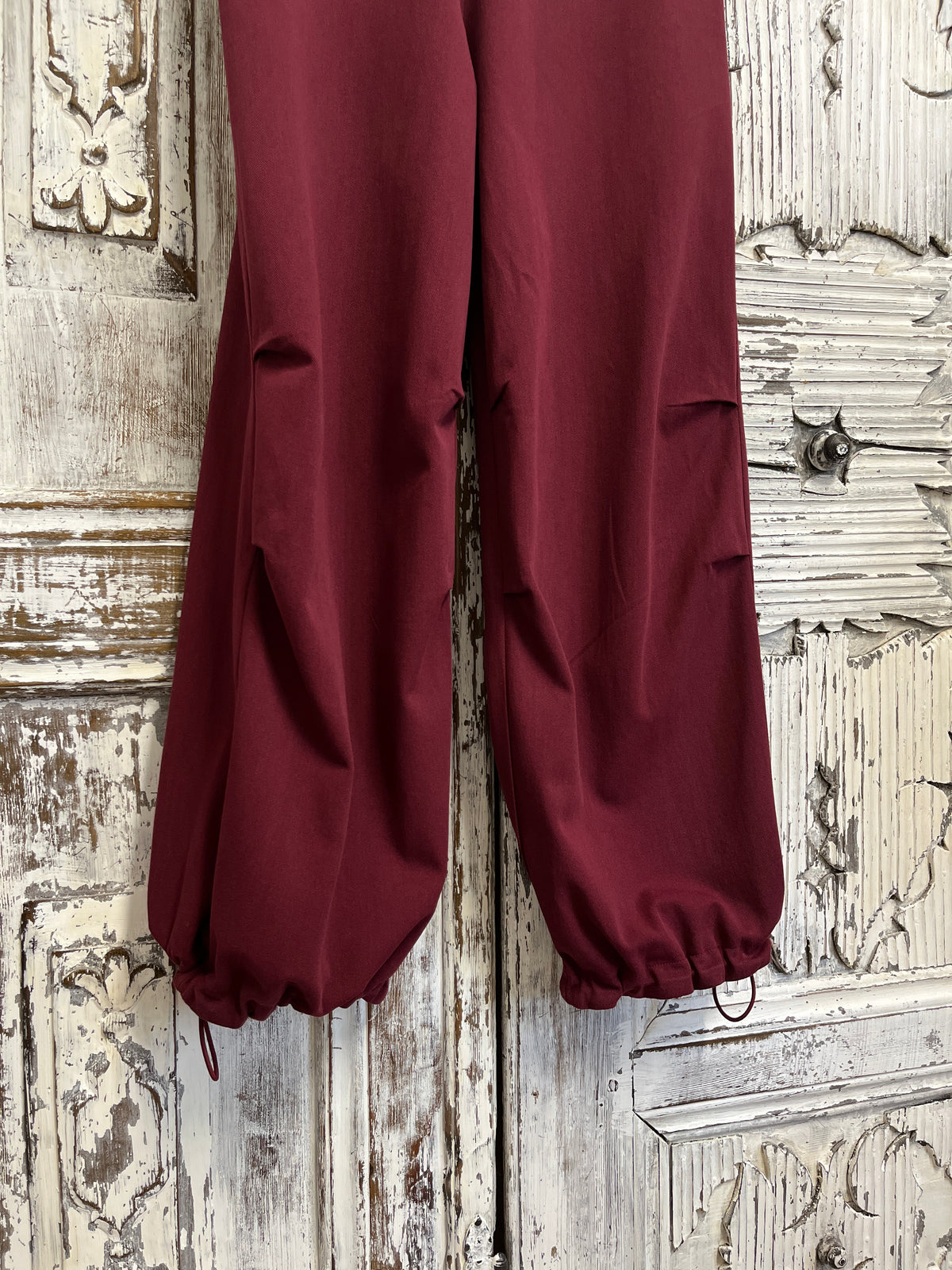 Paça Lastik Bordo Pantolon
