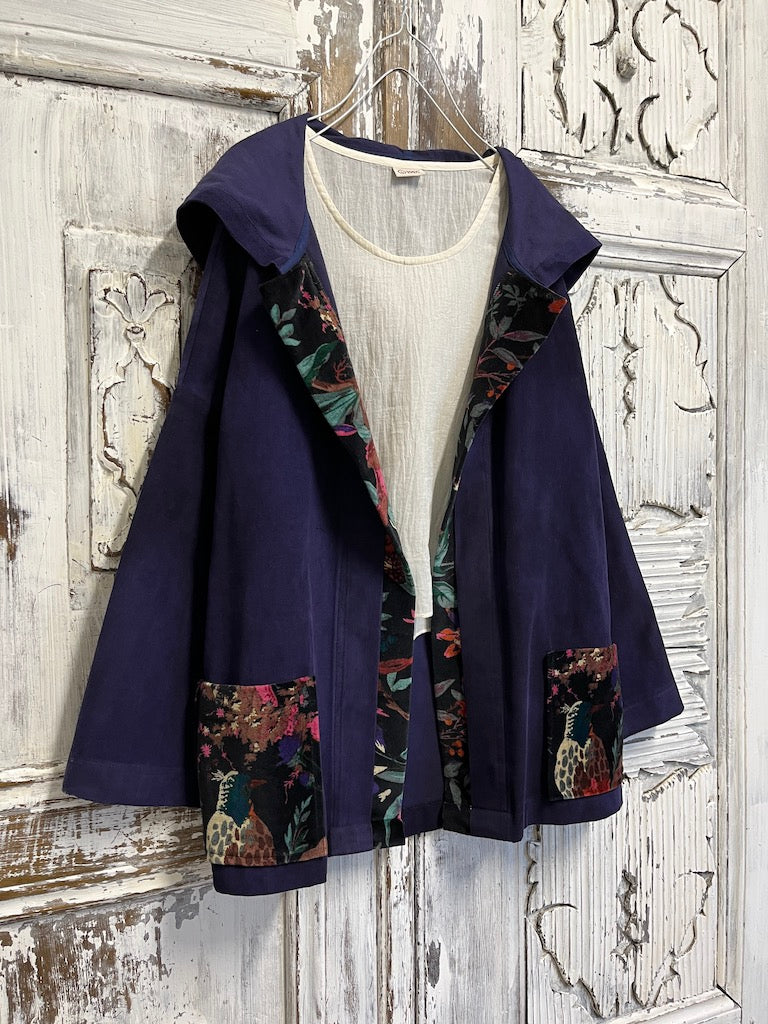 mor fitilli kadife kapüşonlu ceket